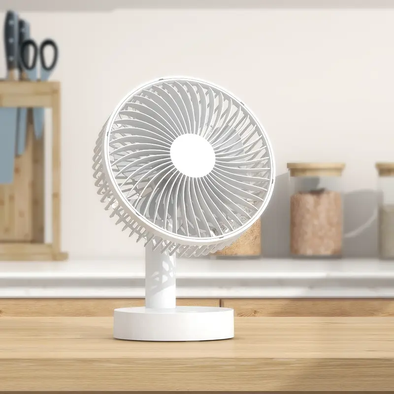 Compact Rechargeable Fan with 4 Speed Settings and Timer