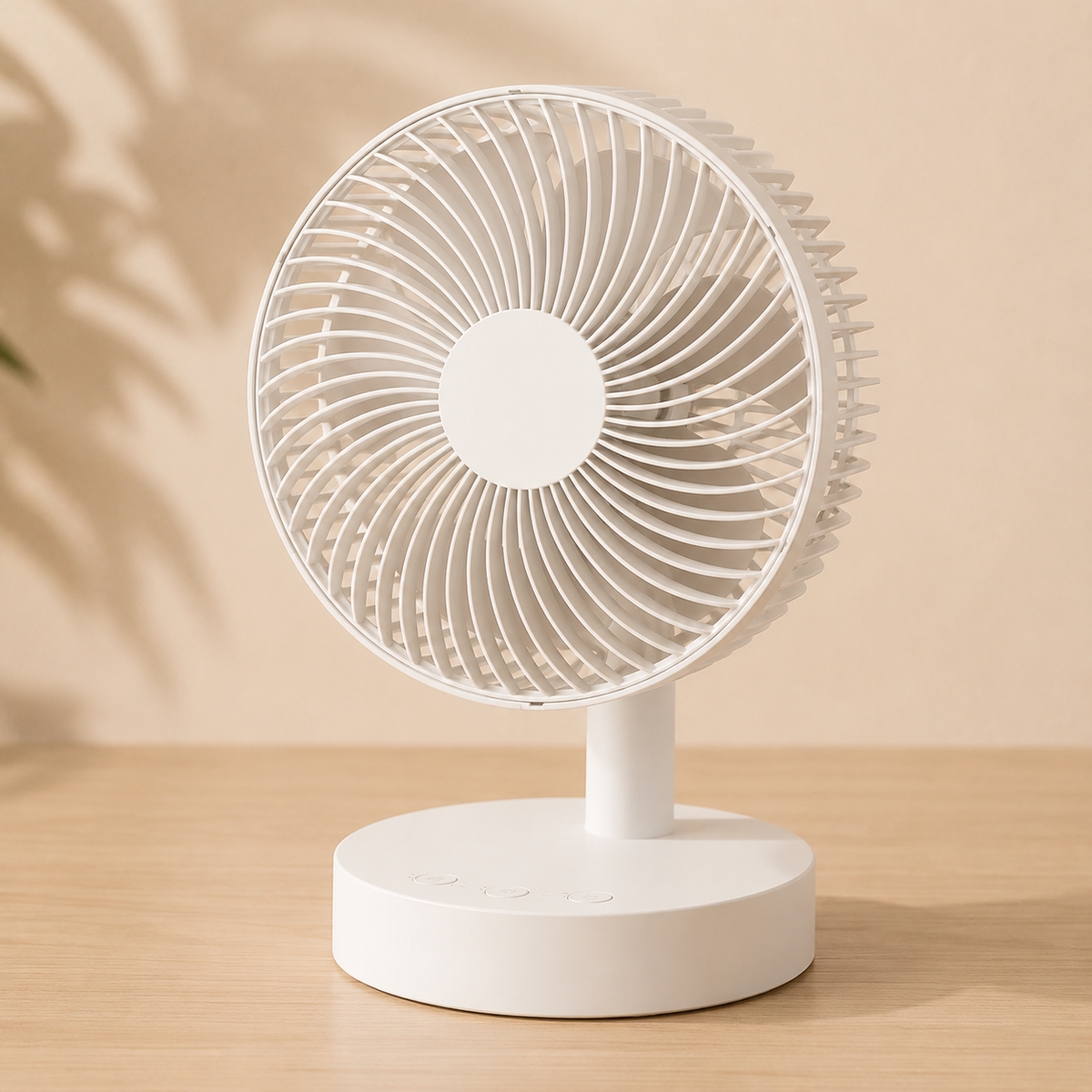 Compact Rechargeable Fan with 4 Speed Settings and Timer