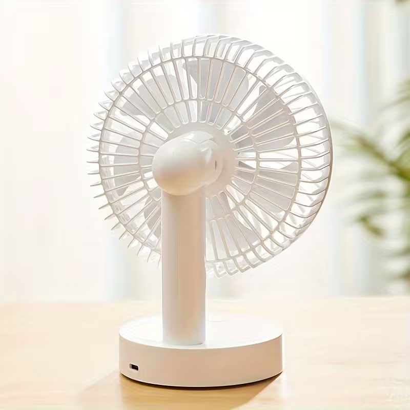 Compact Rechargeable Fan with 4 Speed Settings and Timer