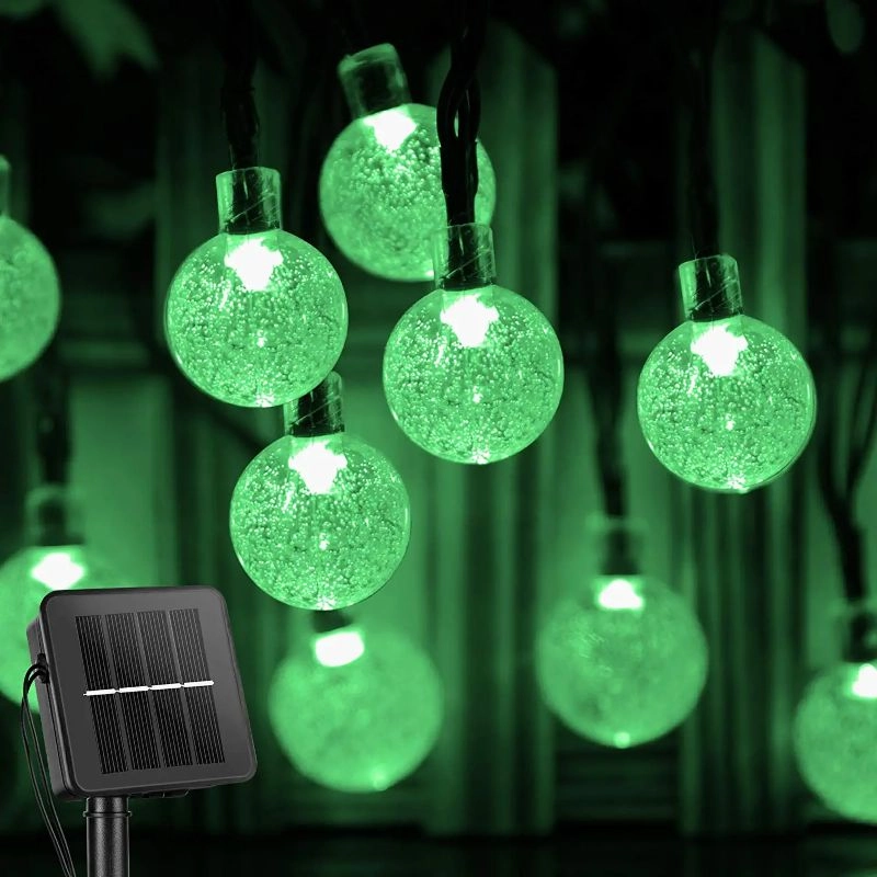 Outdoor Solar-Powered Globe String Lights with LED Modes