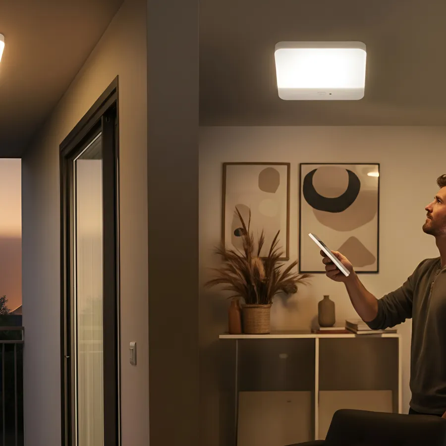 Smart Motion-Activated LED Ceiling Light with Remote Control