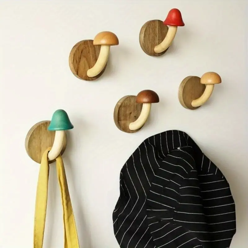 Nature-Inspired Wooden Hook Set for Stylish Organization