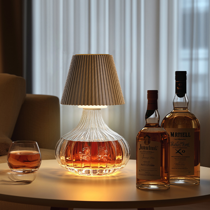 Chic Rechargeable Table Lamp in Wine Bottle Design
