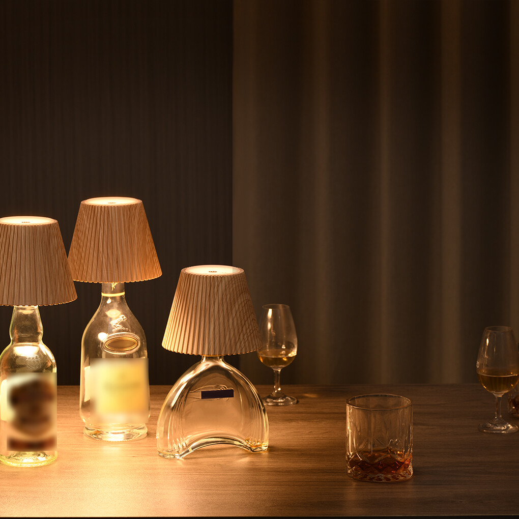 Chic Rechargeable Table Lamp in Wine Bottle Design
