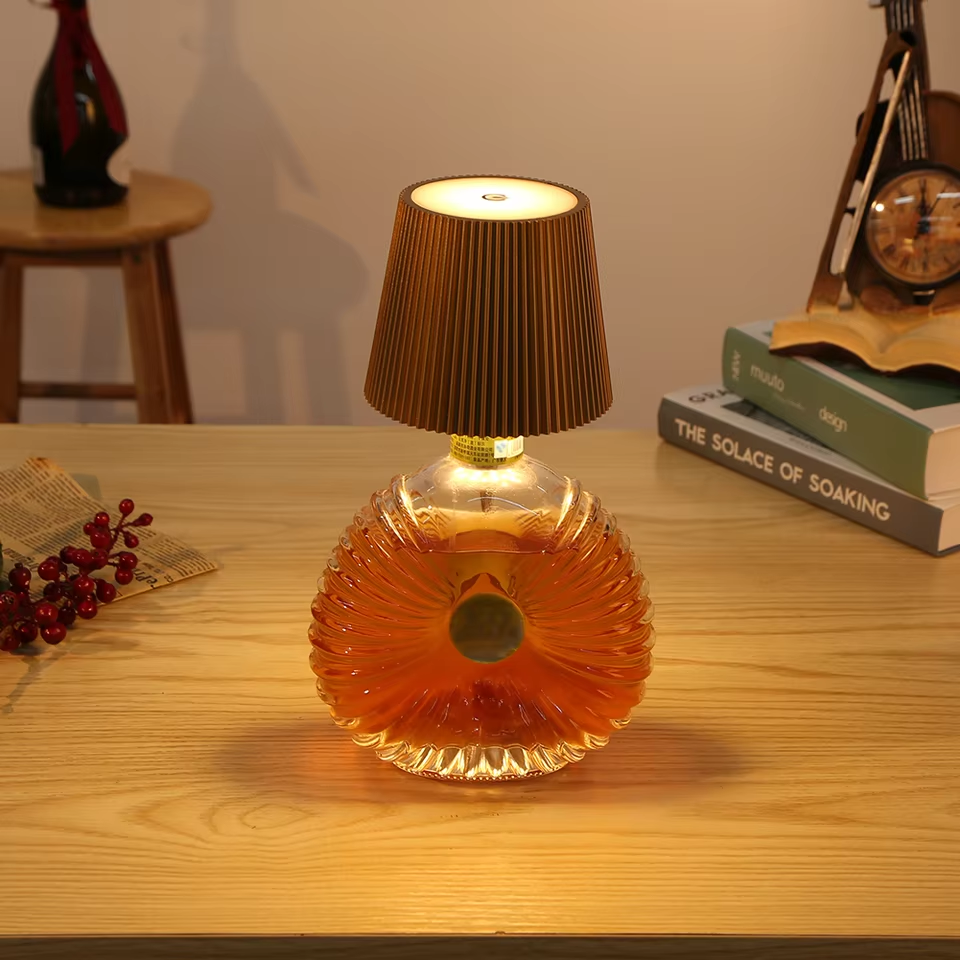 Chic Rechargeable Table Lamp in Wine Bottle Design