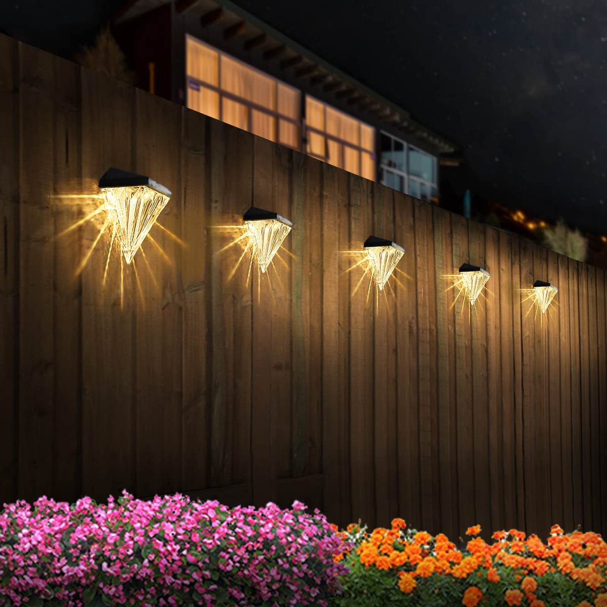Elegant Solar-Powered Outdoor Lights for Fences and Gardens