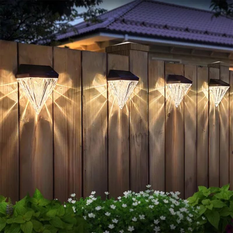 Elegant Solar-Powered Outdoor Lights for Fences and Gardens