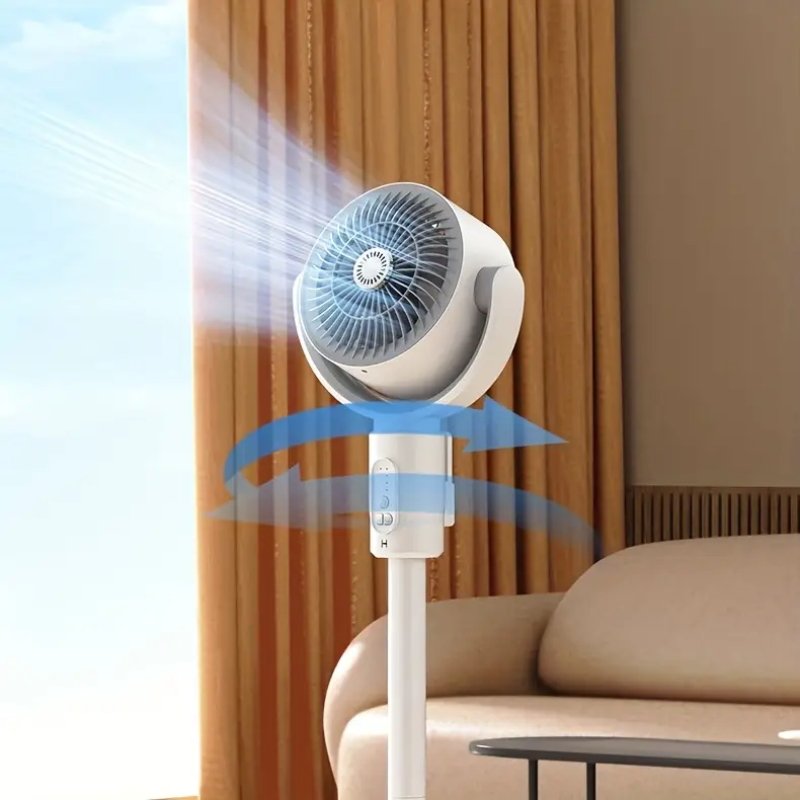 Quiet Oscillating Pedestal Fan with Remote Control - White