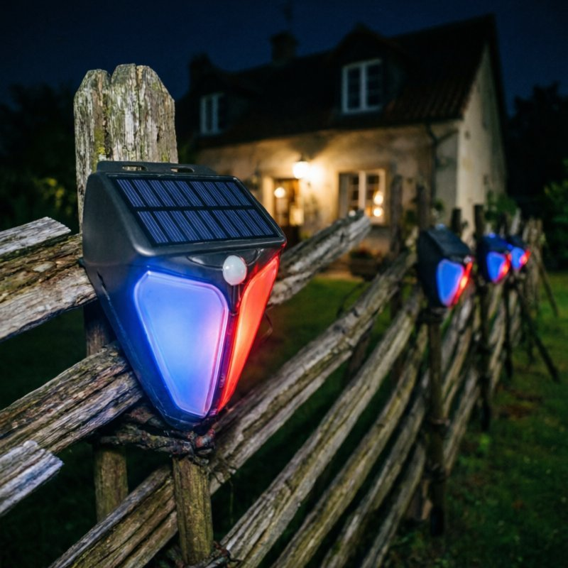 Solar-Powered Outdoor Motion Alert System with LED Lights