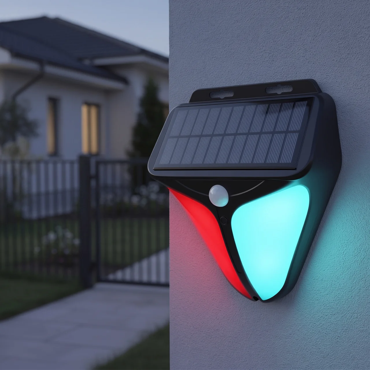 Solar-Powered Outdoor Motion Alert System with LED Lights