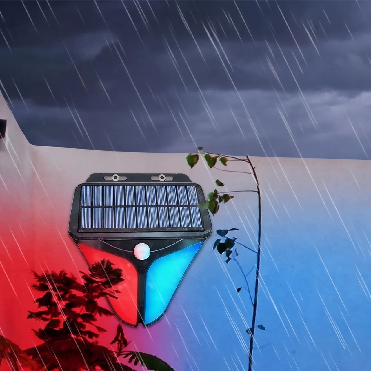 Solar-Powered Outdoor Motion Alert System with LED Lights