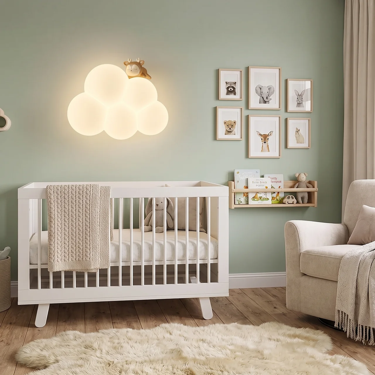 CozyCloud LED Wall Light for Kids' Rooms