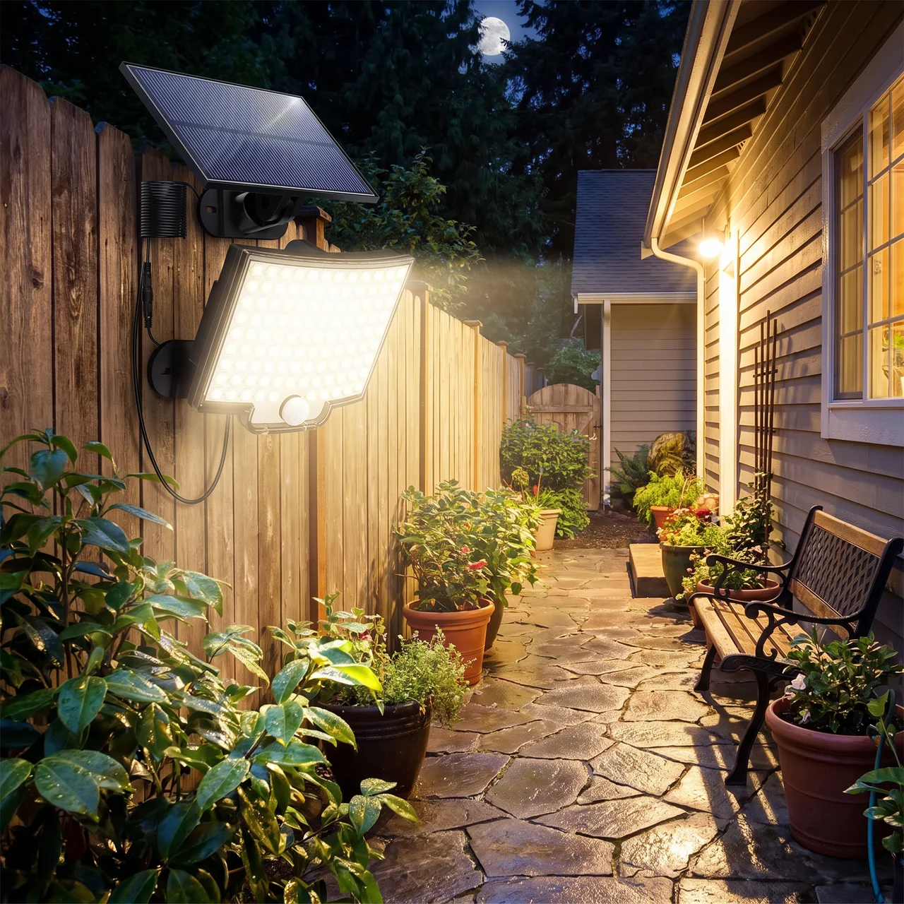 BrightGuard Solar Motion Light with 106 LEDs for Outdoor Use