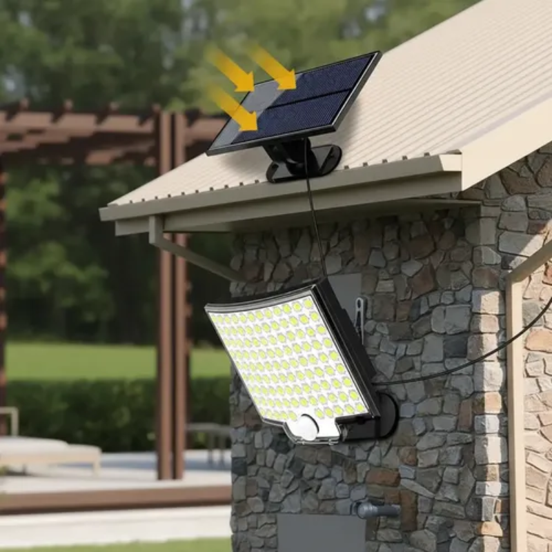 BrightGuard Solar Motion Light with 106 LEDs for Outdoor Use