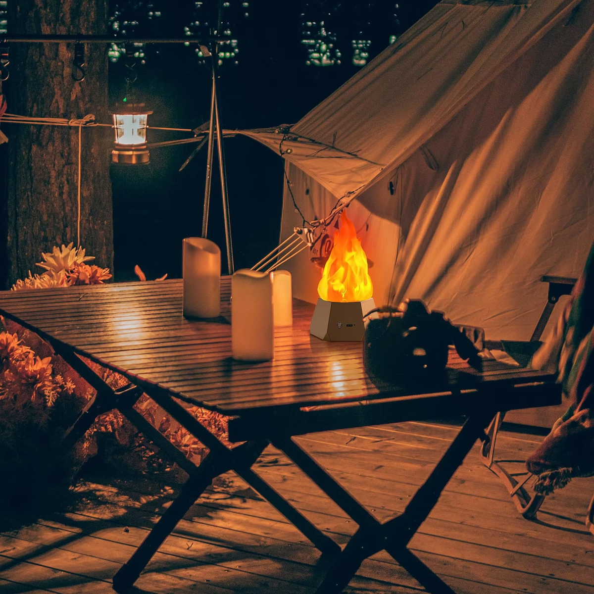 Mystic Glow Lantern - USB-Powered LED Flame Effect Light