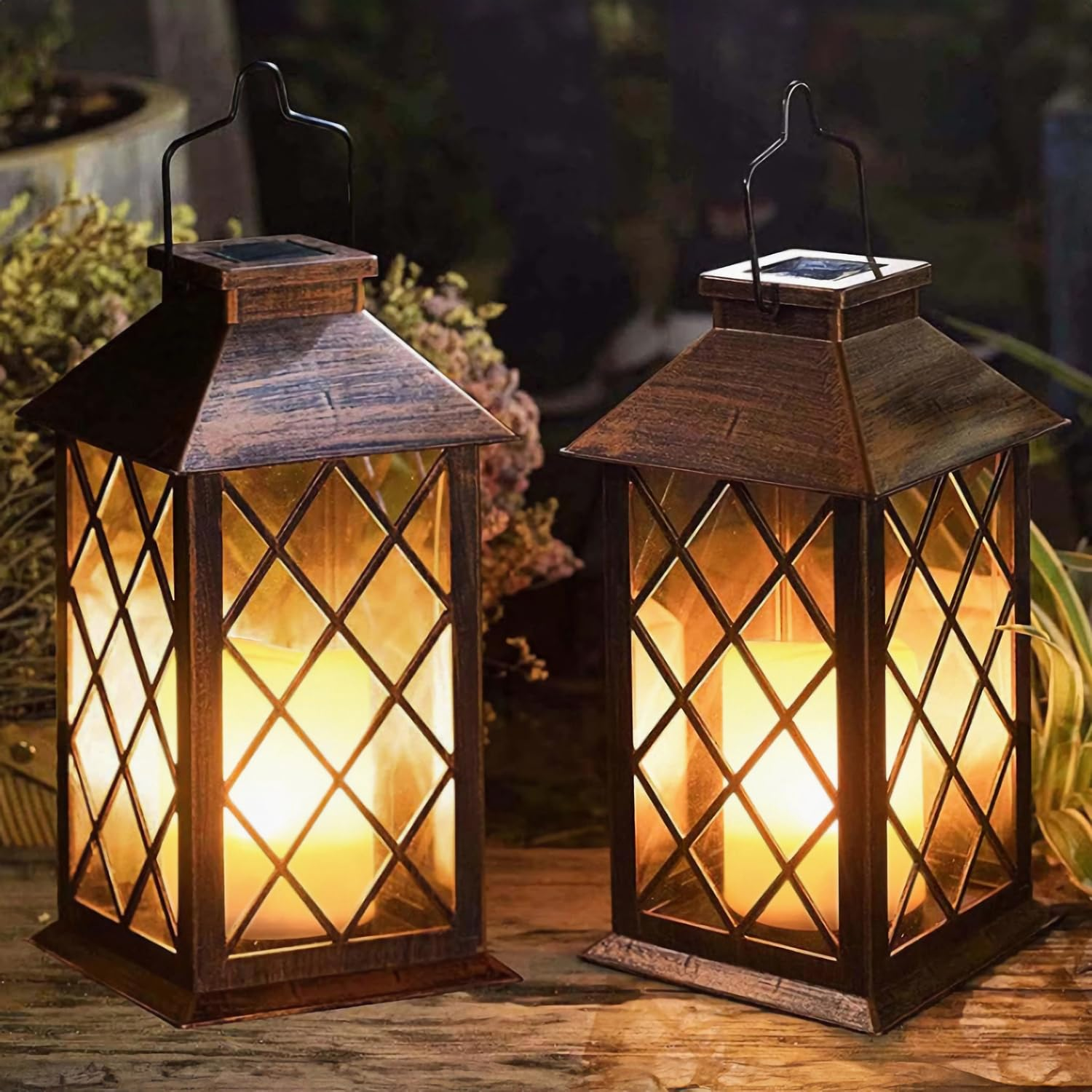 Solar Glow Lantern - Warm LED Outdoor Light with Auto On/Off