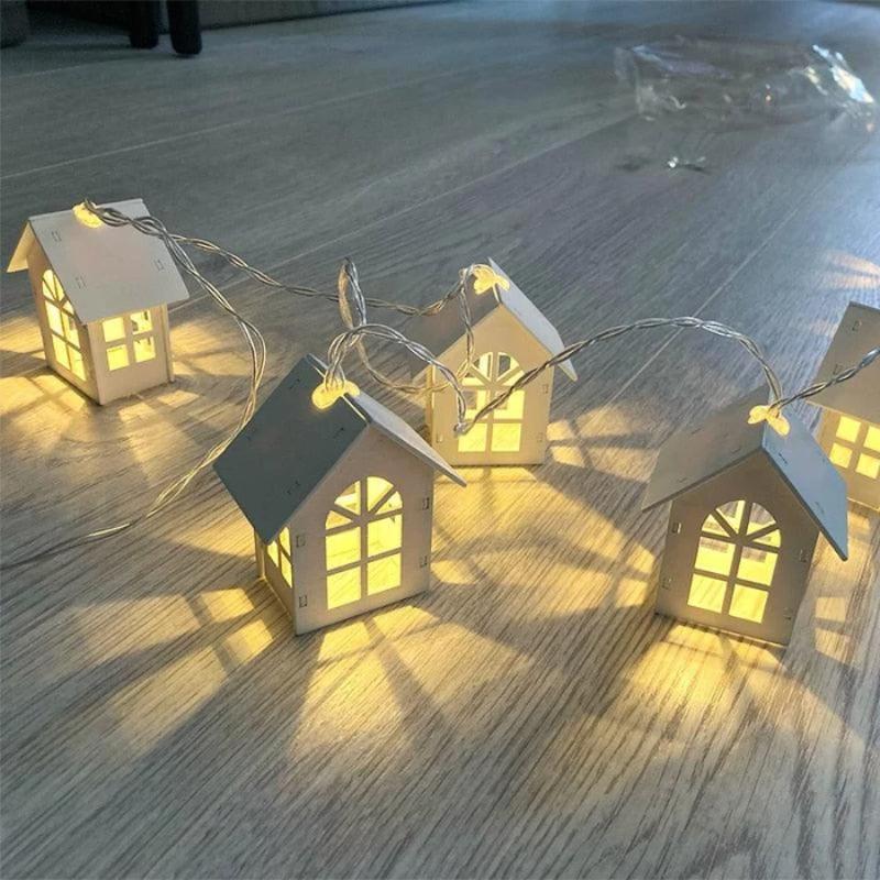 Charming Wooden Village Lights for Festive Home Decor