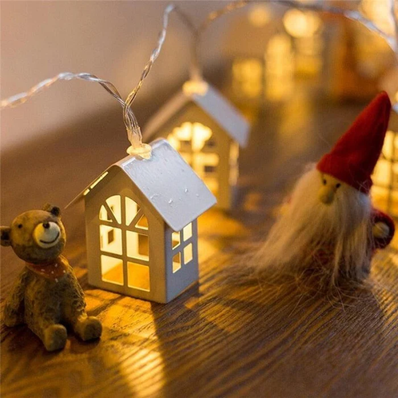 Charming Wooden Village Lights for Festive Home Decor