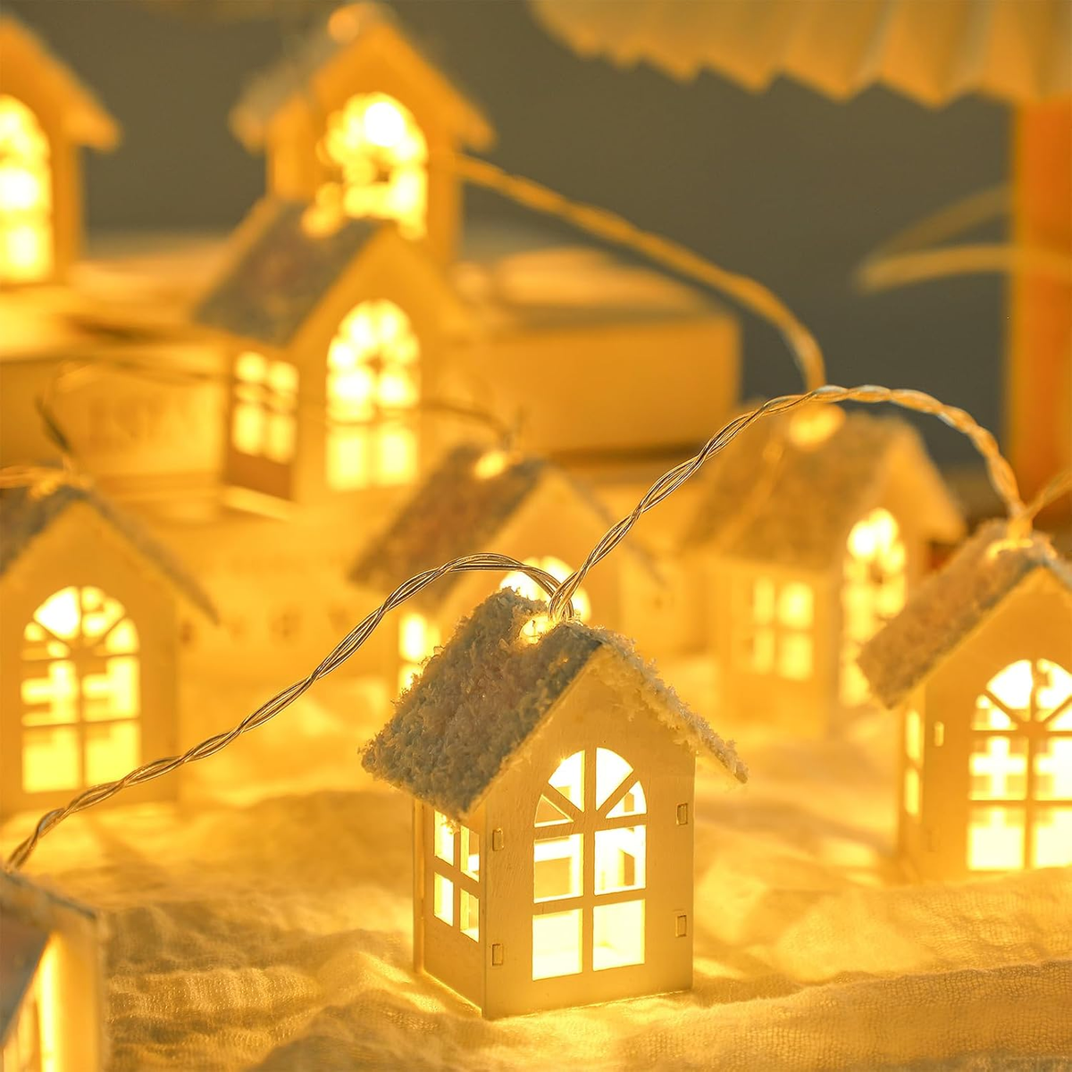 Charming Wooden Village Lights for Festive Home Decor