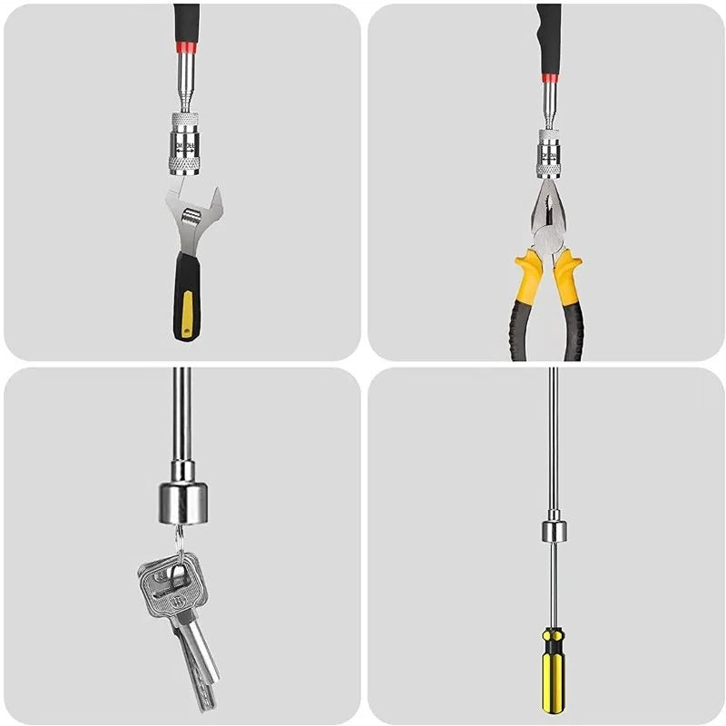 Extendable Magnetic Retrieval Tool with Bright LED Light