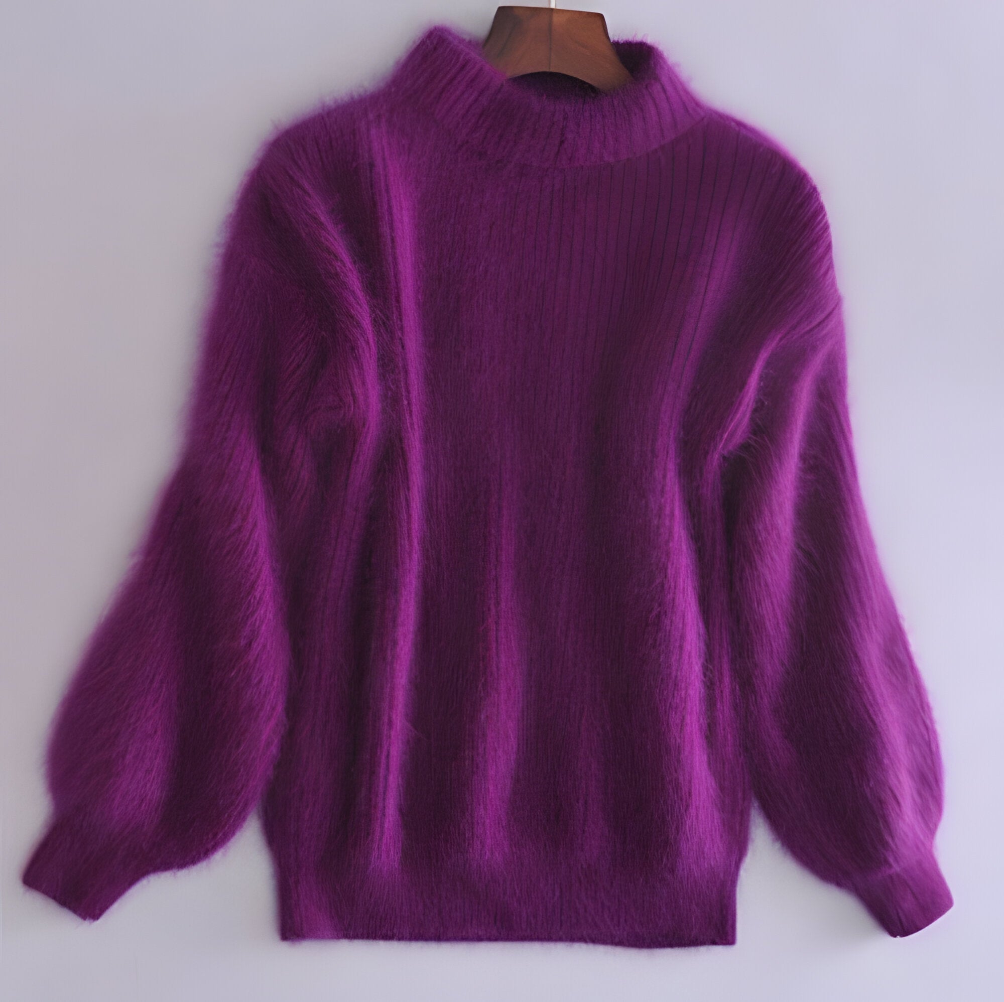 Chic Loose Knit Pullover - Soft Angora Sweater for Women