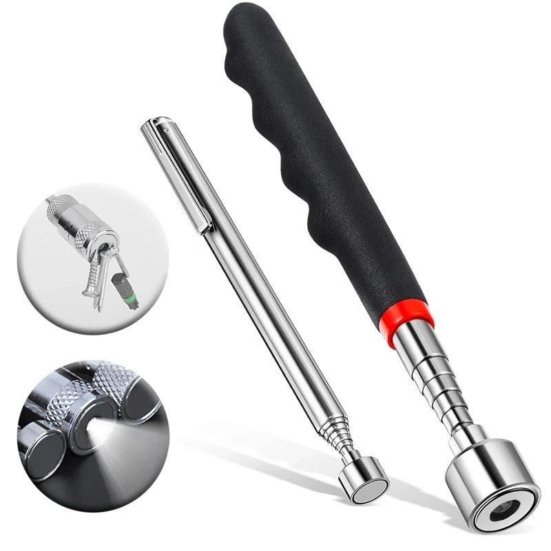 Extendable Magnetic Retrieval Tool with Bright LED Light