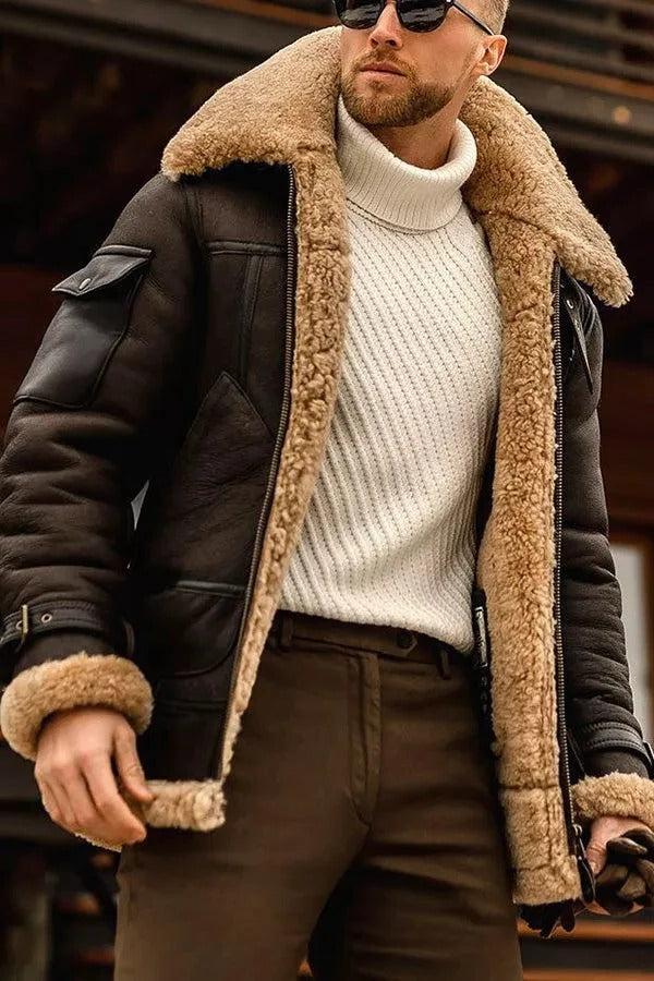 Men's Classic Sheepskin Flying Jacket