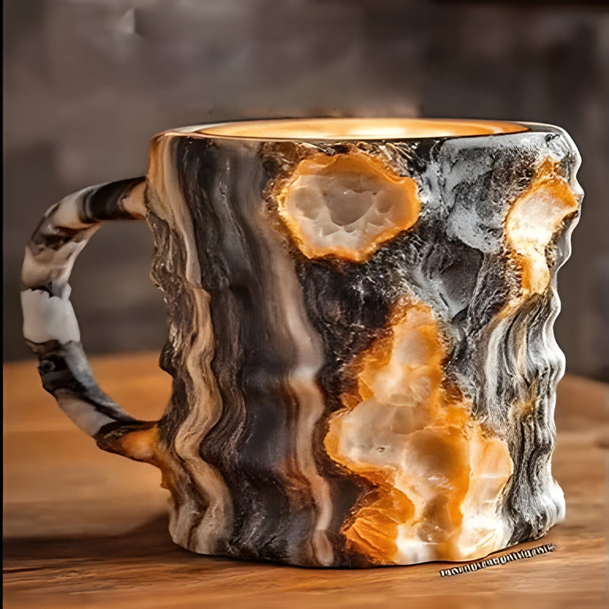 Elegant Resin Coffee Mugs with Crystal-Like Finish