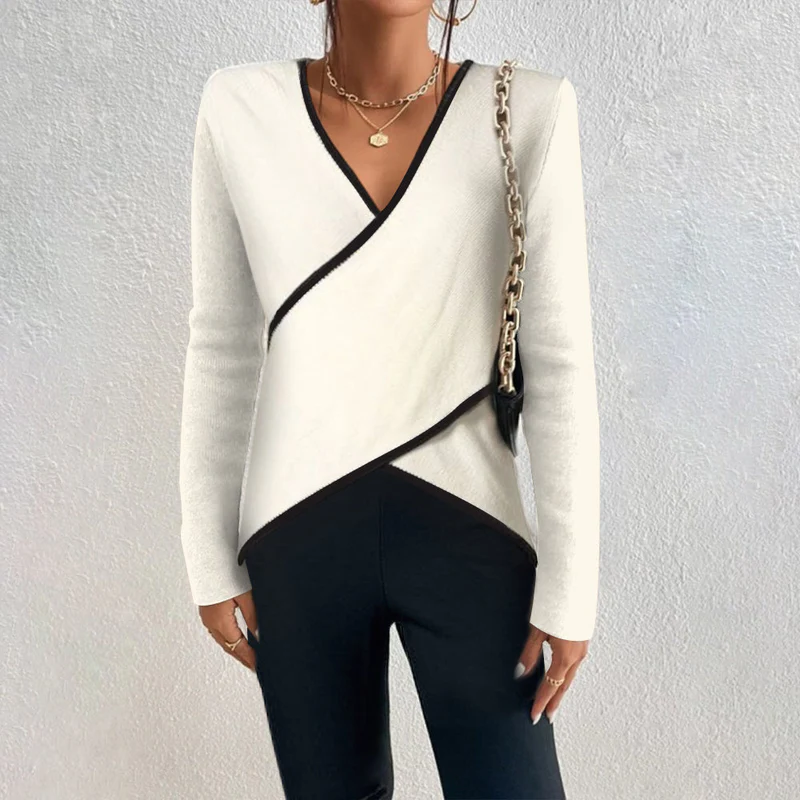 Chic V-Neck Wool Sweater for All Occasions