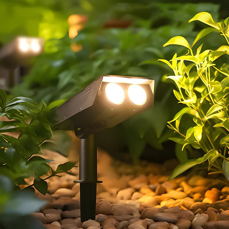 Solar-Powered Adjustable LED Spotlight for Outdoor Spaces