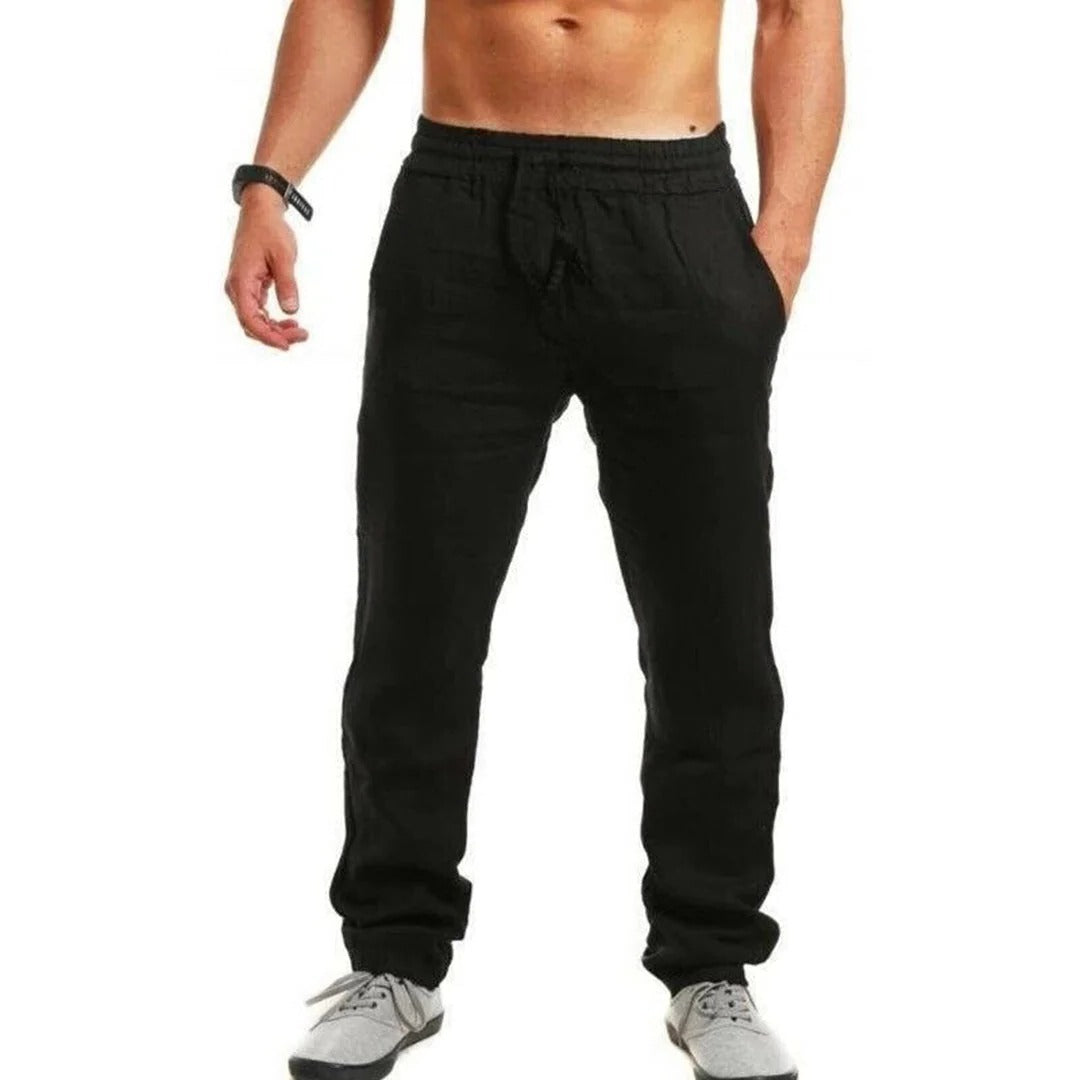 Men's Breezy Linen Trousers for Summer Comfort