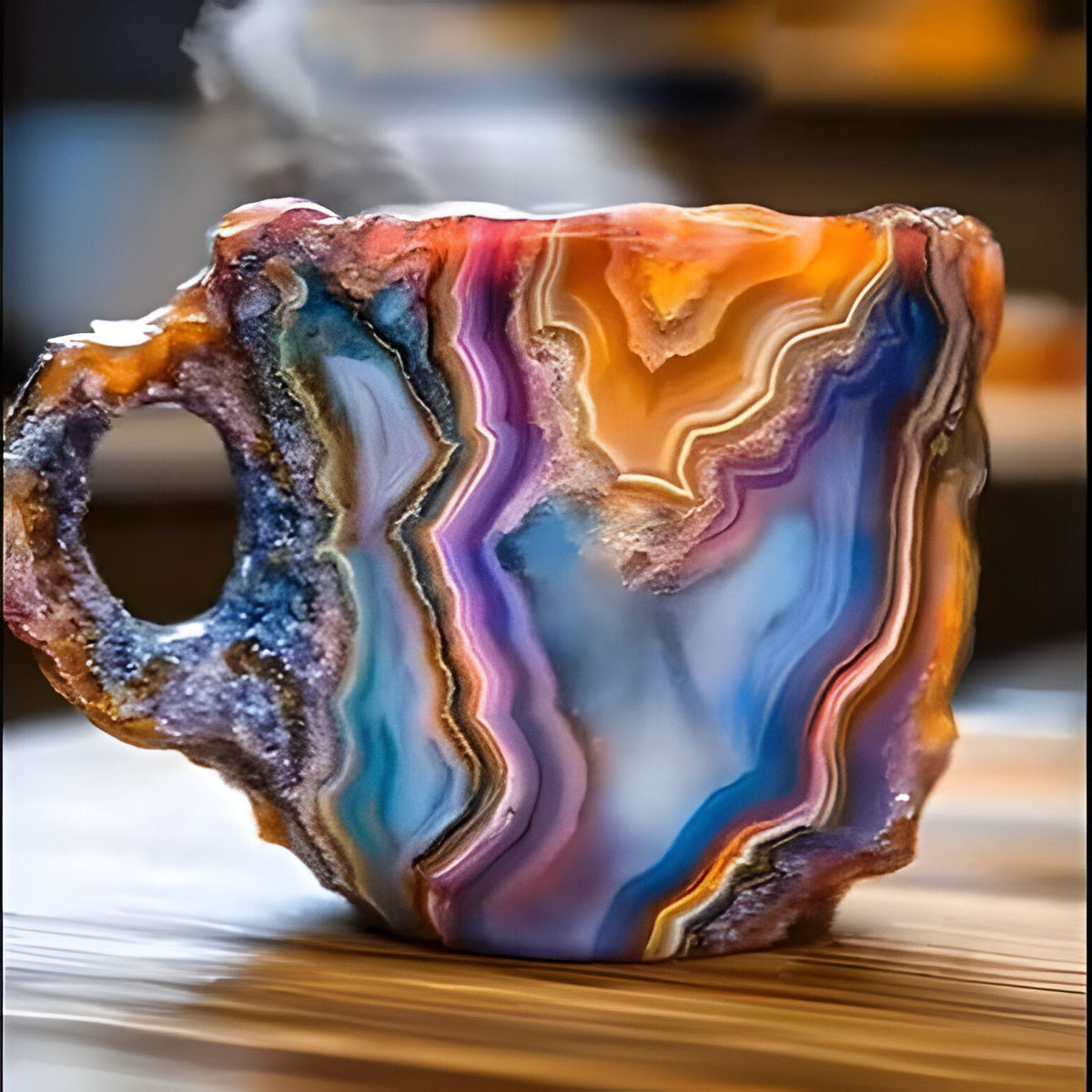 Elegant Resin Coffee Mugs with Crystal-Like Finish