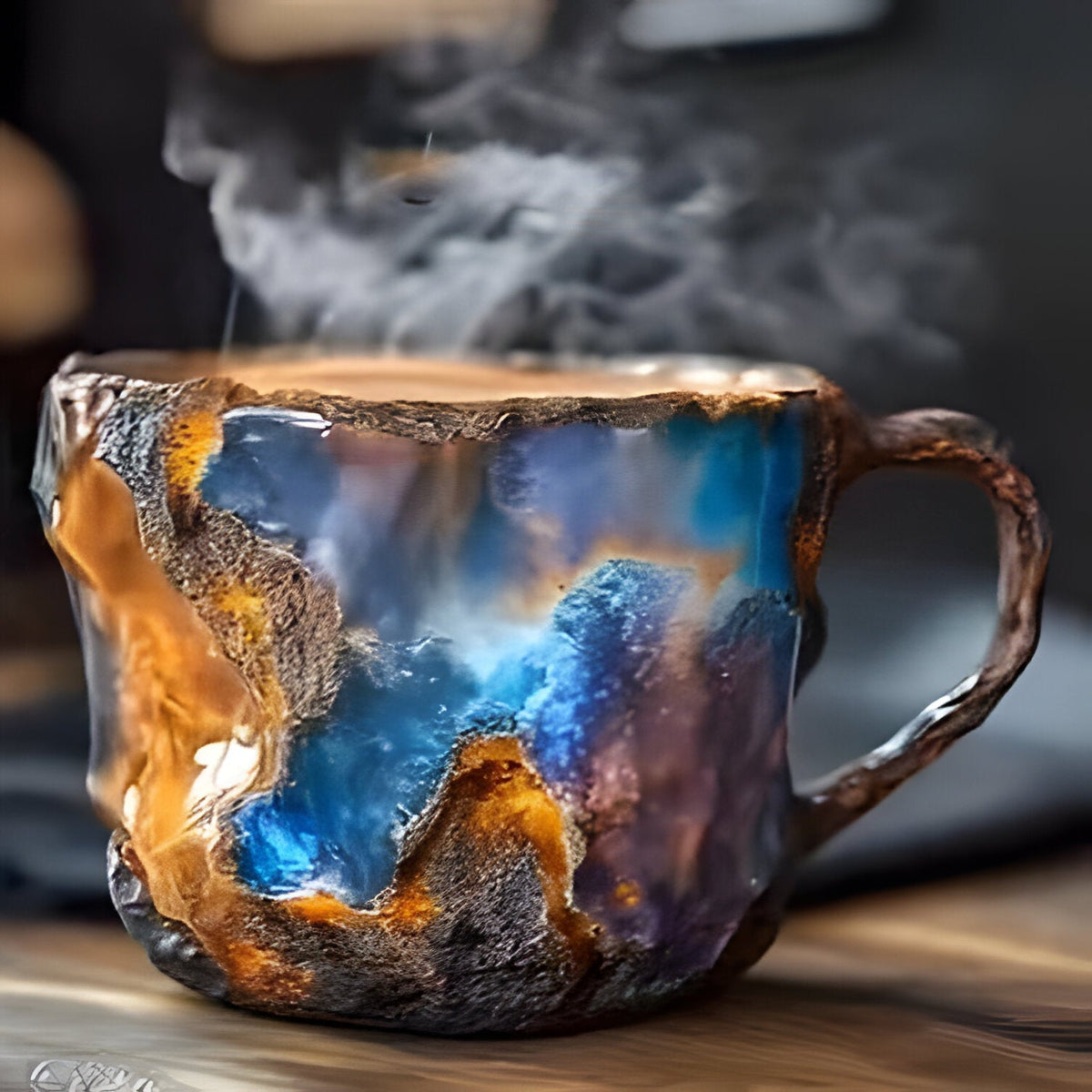 Elegant Resin Coffee Mugs with Crystal-Like Finish