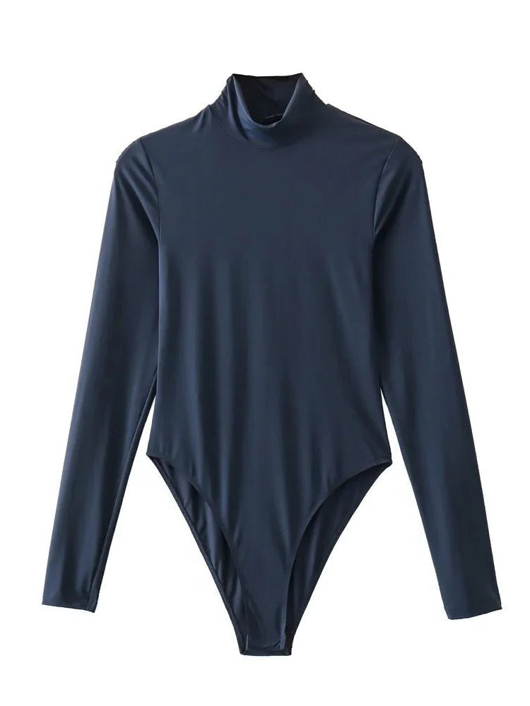 Chic Long Sleeve Bodysuit with Stylish Turtleneck