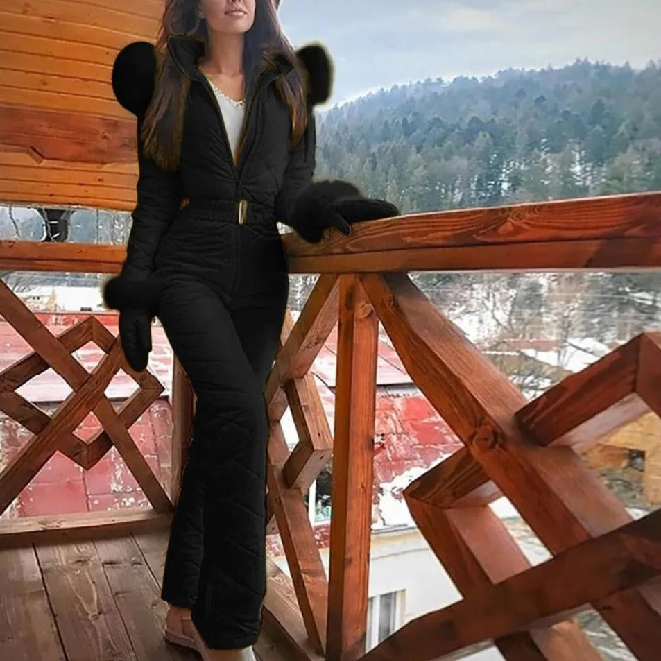 Chic Women's Winter Ski Suit with Easy Access Zipper