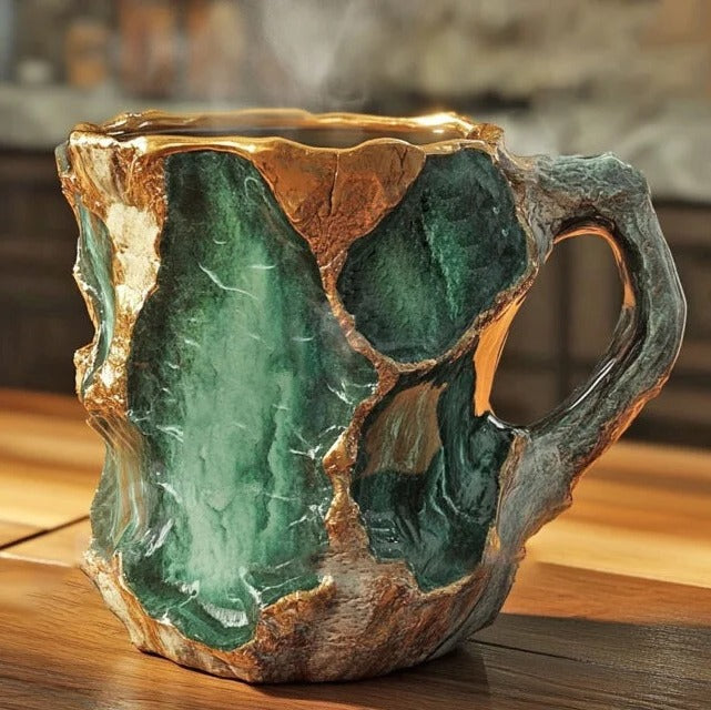 Elegant Resin Coffee Mugs with Crystal-Like Finish
