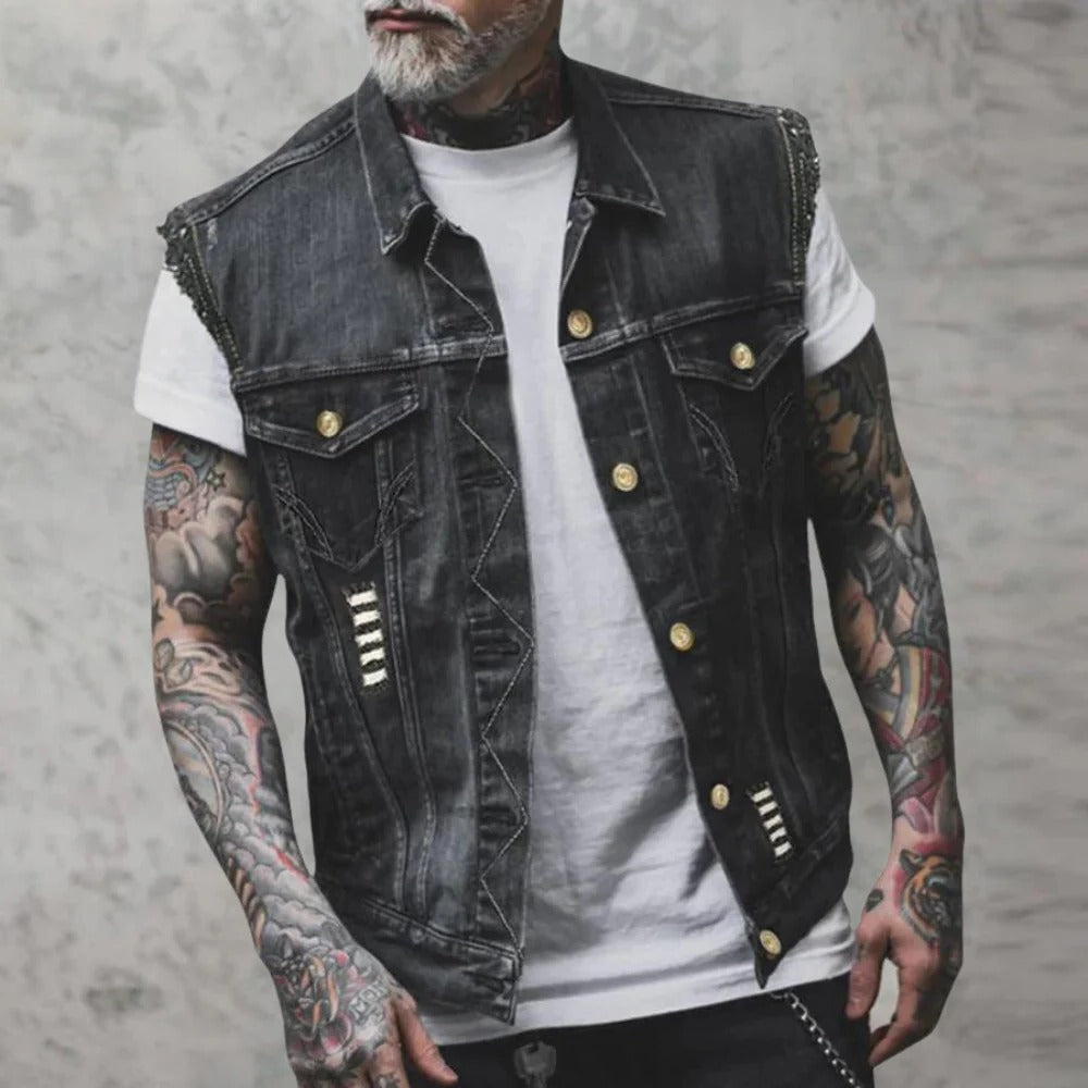Classic Urban Denim Vest for Men