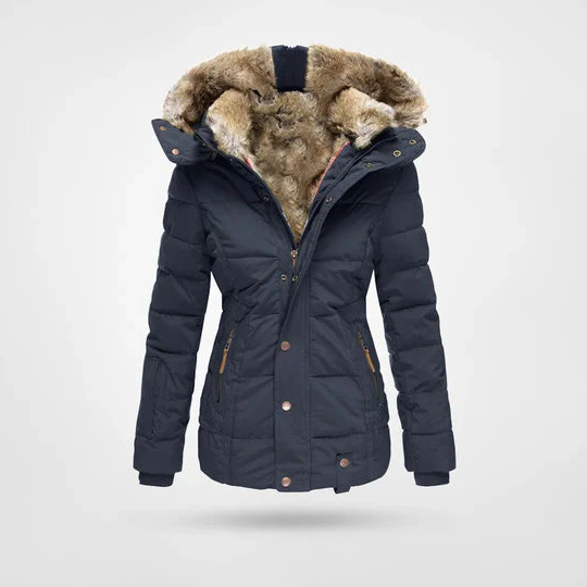 Chic Insulated Winter Coat with Hood and Multiple Pockets