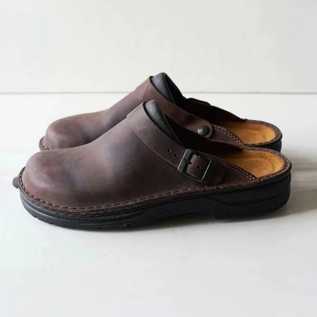 Men's Luxurious Leather Lounge Slippers
