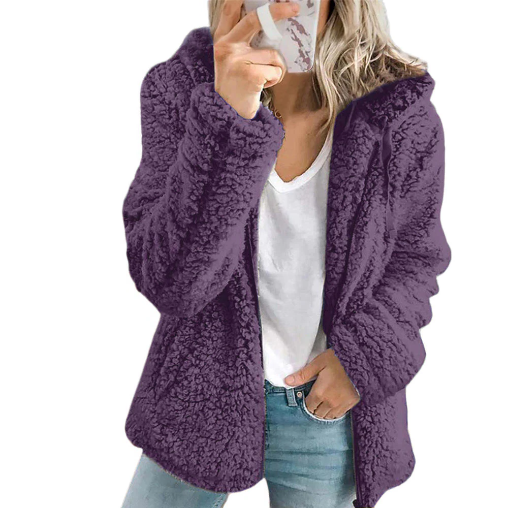 Charming Winter Fleece Coat: Cozy Teddy Style with Pockets