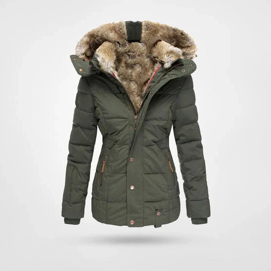 Chic Insulated Winter Coat with Hood and Multiple Pockets
