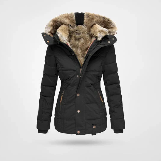 Chic Insulated Winter Coat with Hood and Multiple Pockets