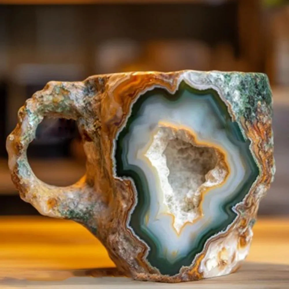 Elegant Resin Coffee Mugs with Crystal-Like Finish