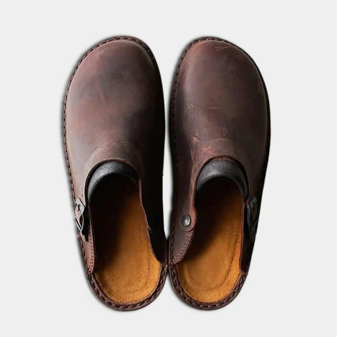 Men's Luxurious Leather Lounge Slippers