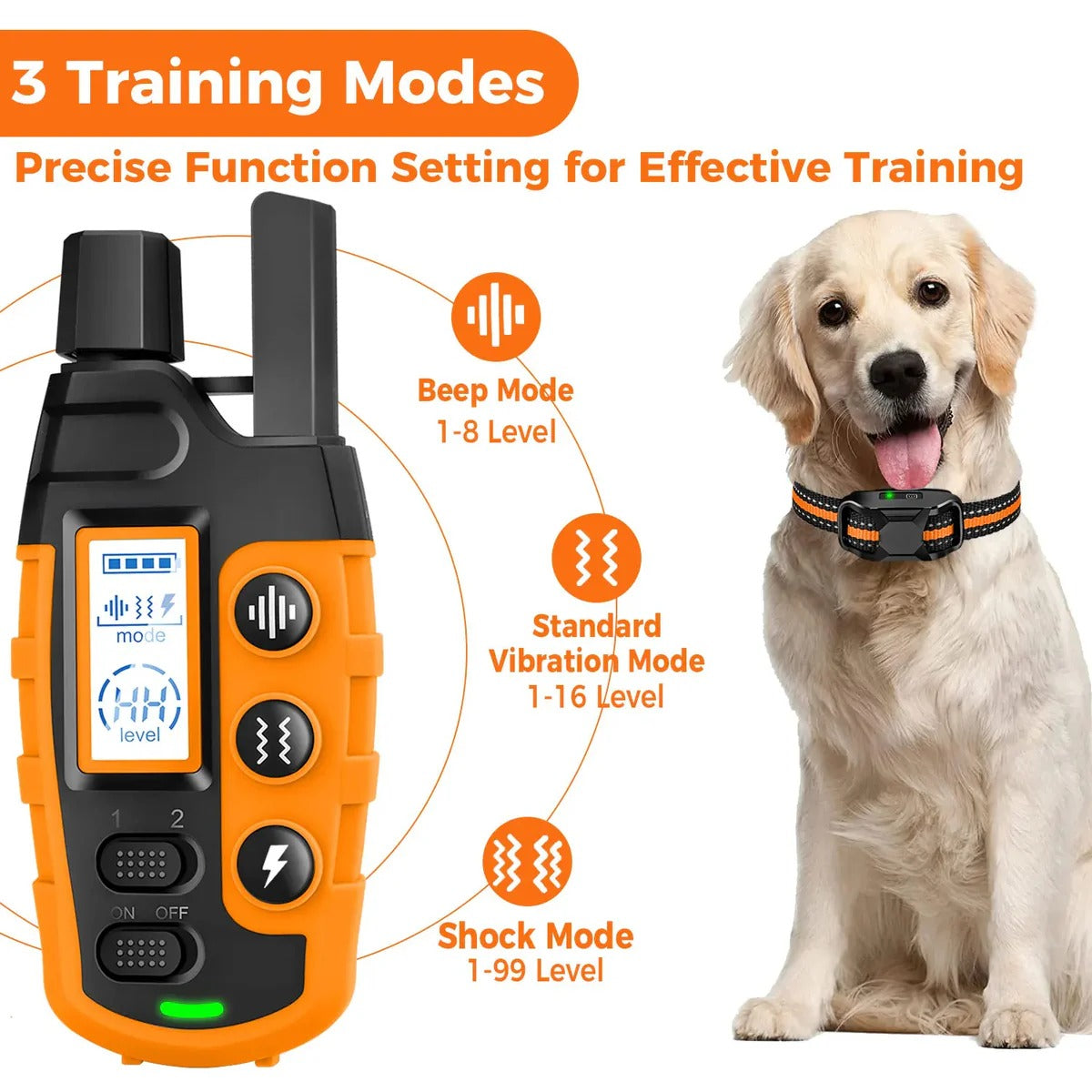 SmartPaws Remote Dog Training Collar – 3300 Ft Range & Multiple Modes