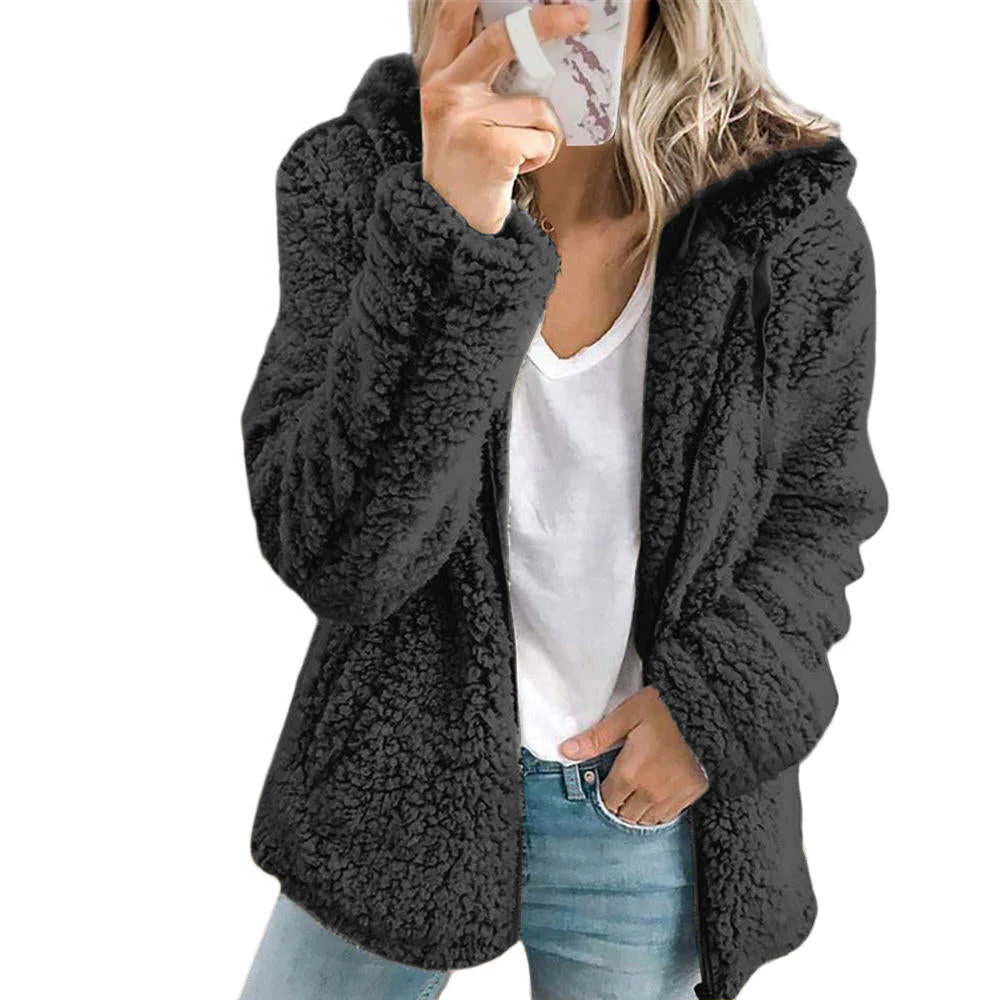 Charming Winter Fleece Coat: Cozy Teddy Style with Pockets