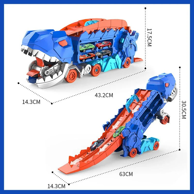 Transforming Dino Racer with Storage & Tracks
