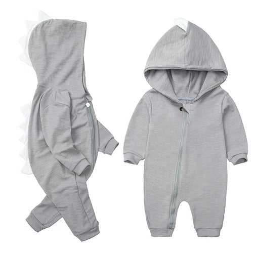 Adorable Dino-Themed Baby Hooded Onesie