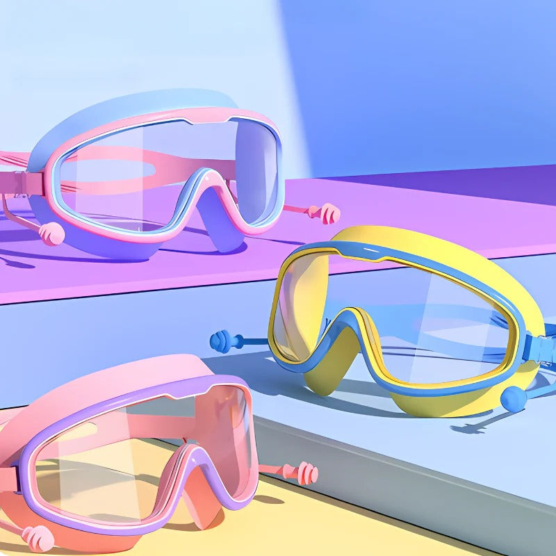 Youth Swim Goggles with Anti-Fog Technology and Wide Lens