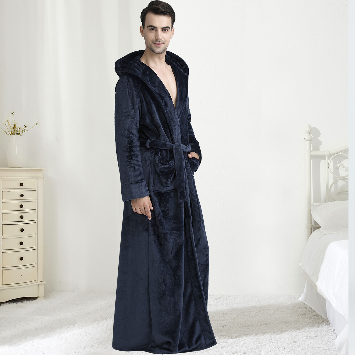 Cozy Men's Hooded Bathrobe – Ultimate Comfort for Relaxation